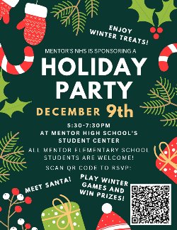 This is a flyer for the holiday party